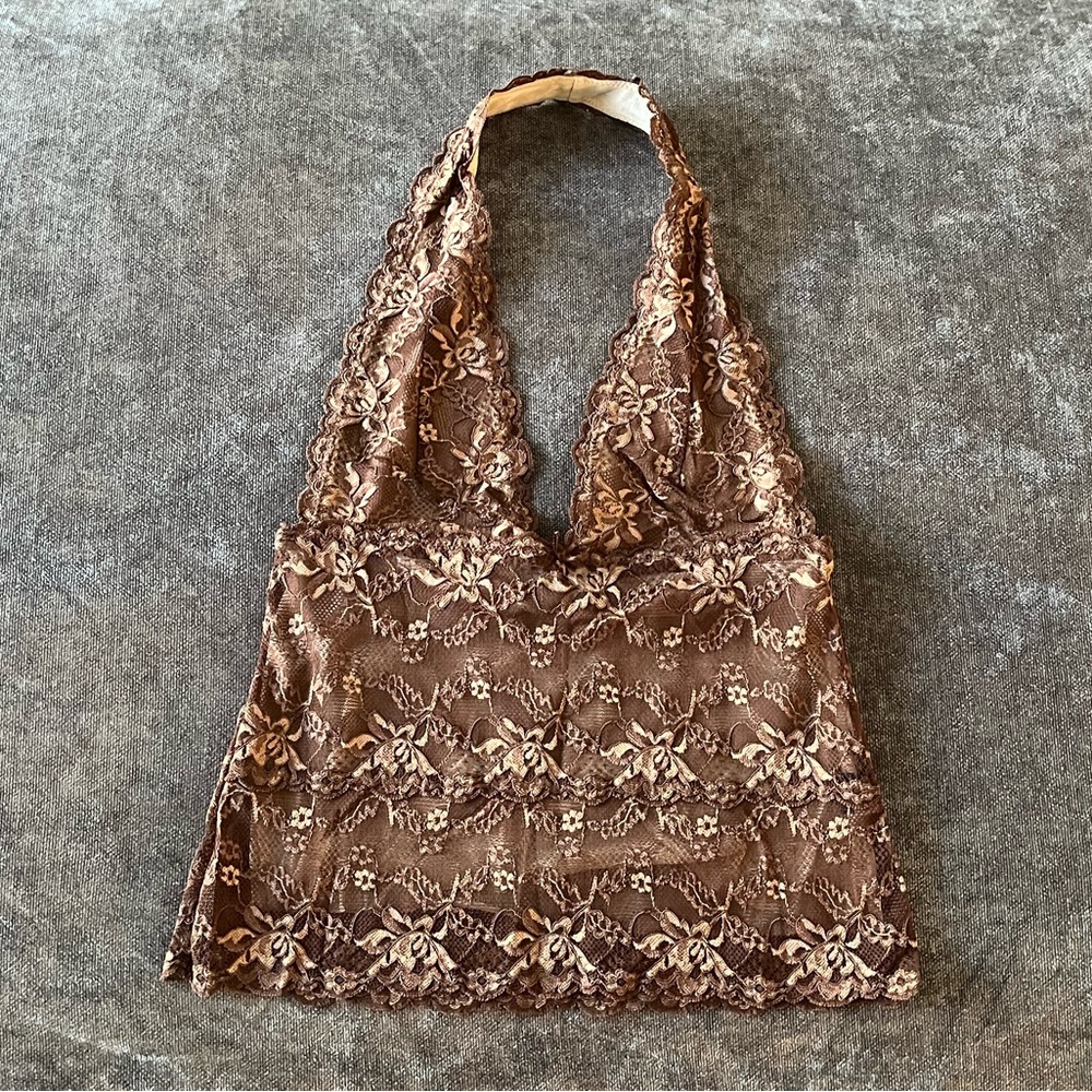 The Limited Flower & Lace Halter Top